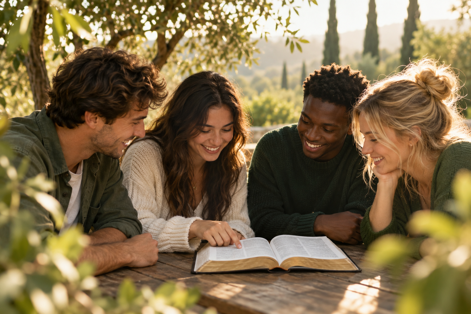 Young people sharing faith