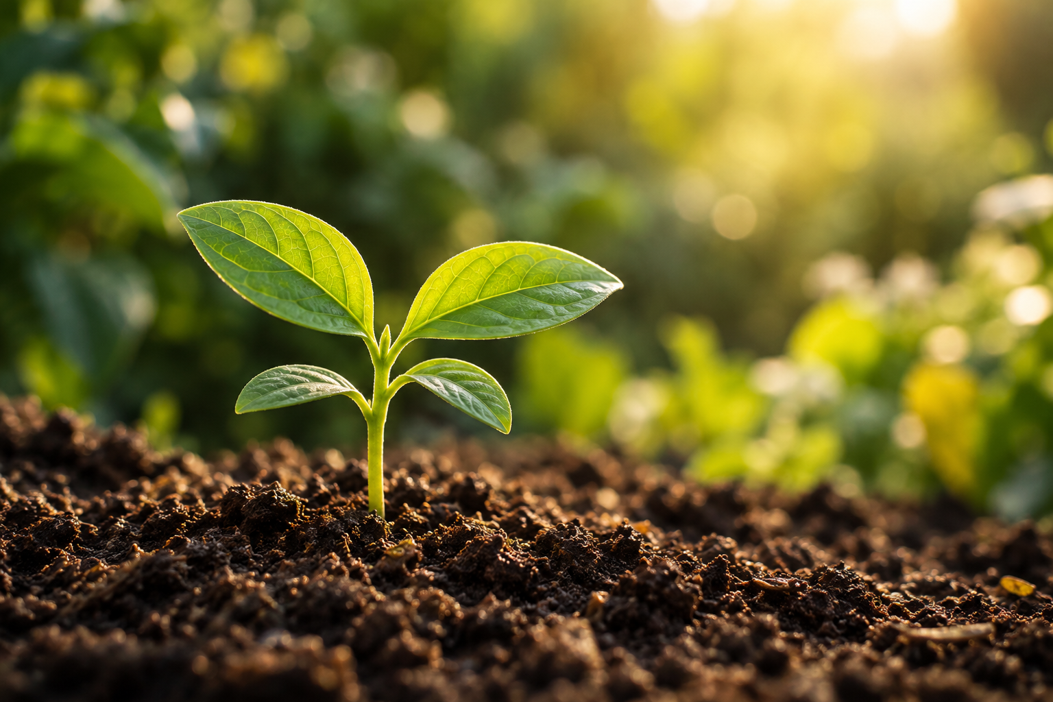 A seedling taking root